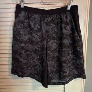 Lululemon Pace Breaker 9” Black and Gray Athletic Shorts